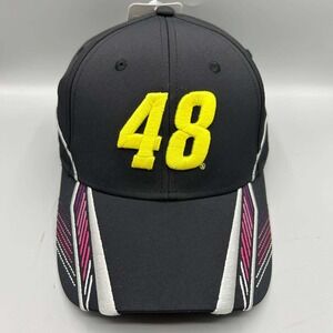 Nascar Jimmie Johnson #48 Hat Men Black SMI Properties Strap Back Cap New